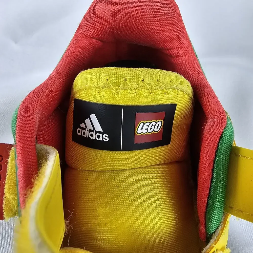 Adidas Lego Sport Baby Boys Shoes Size:6K, Yellow,Green,Red,and BlackStripe Logo